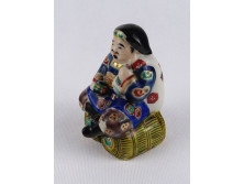 Régi keleti bölcs porcelán szobor 10 cm