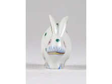 Antik ó-herendi porcelán kisméretű zöld pettyes nyúl 2.4 cm