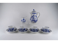 Régi négy személyes kék fehér Hutschenreuther porcelán teás készlet Meisseni hatású