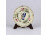 Vajszínű Zsolnay porcelán, aranyozott, kék pillangós tányérka 8.5 cm