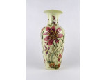 Vajszínű Zsolnay orchideás porcelán váza 26.5 cm