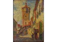 Zigány Zoltánné: Napfényes kaputorony 35 x 25 cm