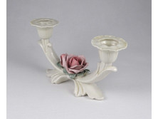 Régi rózsás ENS porcelán gyertyatartó