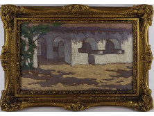 Sass Brunner Erzsébet: Tornácos ház 32.5 x 20 cm