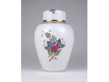 Apponyi Fleur mintás fehér herendi urna váza teafű tartó 17 cm