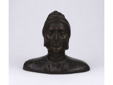 Dante Alighieri bronzírozott kerámia mellszobor, büszt 15cm x 13cm