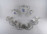 Régi kék virágmintás 5 személyes Zsolnay porcelán teáskészlet 14 darab