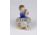 Antik nápolyi Capodimonte fodros szoknyás kislány porcelán figura 7 cm