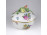 Nagyméretű szív alakú, virágmintás Herendi porcelán bonbonier