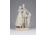 Antik I. világháborús biszkvit porcelán, családjához hazatérő katona figura 15 cm