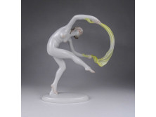 Herendi Fátyoltánc női akt porcelán figura 23 cm