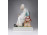 Nagyméretű, hibátlan Zsolnay szalonnázó paraszt porcelán figura 32 cm