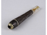 Antik szecessziós fém berakásos fa cigaretta szipka RITKASÁG! 10.5 cm