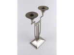 Régi kétkarú, art deco, fém asztali gyertyatartó 30 cm