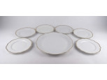 Régi aranyozott 6 személyes Zsolnay porcelán süteményes készlet