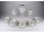 Régi aranyozott 5 személyes Zsolnay porcelán teáskészlet