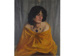 Sárdy Brutus : Sárga ruhás női portré 68 x 55 cm