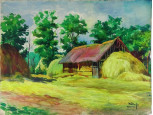 Pálla Jenő (1883-1958) : Erdélyi szénaboglyák 1939