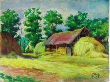 Pálla Jenő (1883-1958) : Erdélyi szénaboglyák 1939