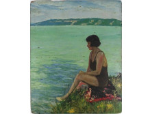 Pálla Jenő (1883-1958) : Tóparti portré