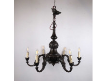 Antik 6 karú, bronz csillár 78 x 75 cm