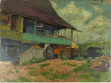 Pálla Jenő (1883-1958) : "Udvar egy erdélyi városkában" 1930