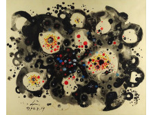 Lehel István : Absztrakt kompozíció - galaxis 1970