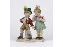 Régi Bertram porcelán gyerek pár figura 13 cm