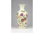 Különleges MOL-os vajszínű pillangós Zsolnay porcelán váza 16.3 cm