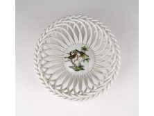 Rothschild mintás, áttört, fonott Herendi porcelán kosár 12 cm