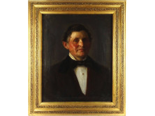 XIX. századi festő : Antik biedermeier férfi portré 60 x 47.5 cm