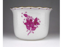 Lila Apponyi mintás Herendi porcelán kaspó 9.5 cm