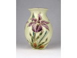 Vajszínű, orchideás Zsolnay porcelán díszváza 13 cm