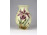 Vajszínű, orchideás Zsolnay porcelán díszváza 13 cm