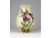 Vajszínű, orchideás Zsolnay porcelán díszváza 13 cm