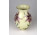 Vajszínű, orchideás Zsolnay porcelán díszváza 13 cm