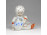 Pöttyös kendős korsós kislány Zsolnay porcelán figura