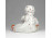 Pöttyös kendős korsós kislány Zsolnay porcelán figura