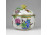 Antik Viktória mintás Herendi porcelán bonbonier 9.2 cm
