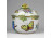 Antik Viktória mintás Herendi porcelán bonbonier 9.2 cm