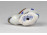 Antik ó-herendi porcelán kisméretű kék pettyes nyúl 2.2 cm