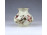 Kisméretű vajszínű virágmintás Zsolnay porcelán váza 6.6 cm