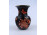 Antik narancssárga pillangó mintás fekete Herendi porcelán váza 14.3 cm