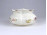 Vajszínű pillangós Zsolnay porcelán gerezdes váza