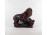 Régi art deco kerámia bordó irizáló mázas oroszlán szobor nővel 25 cm 